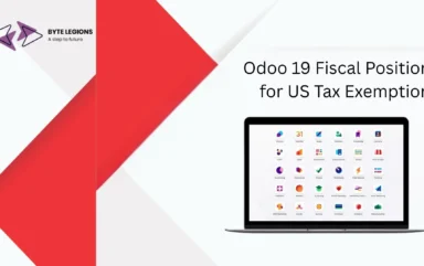 Odoo deployment management by a consultant configuring US sales tax exemptions with fiscal positions in Odoo 19, along with professional Odoo customization services.
