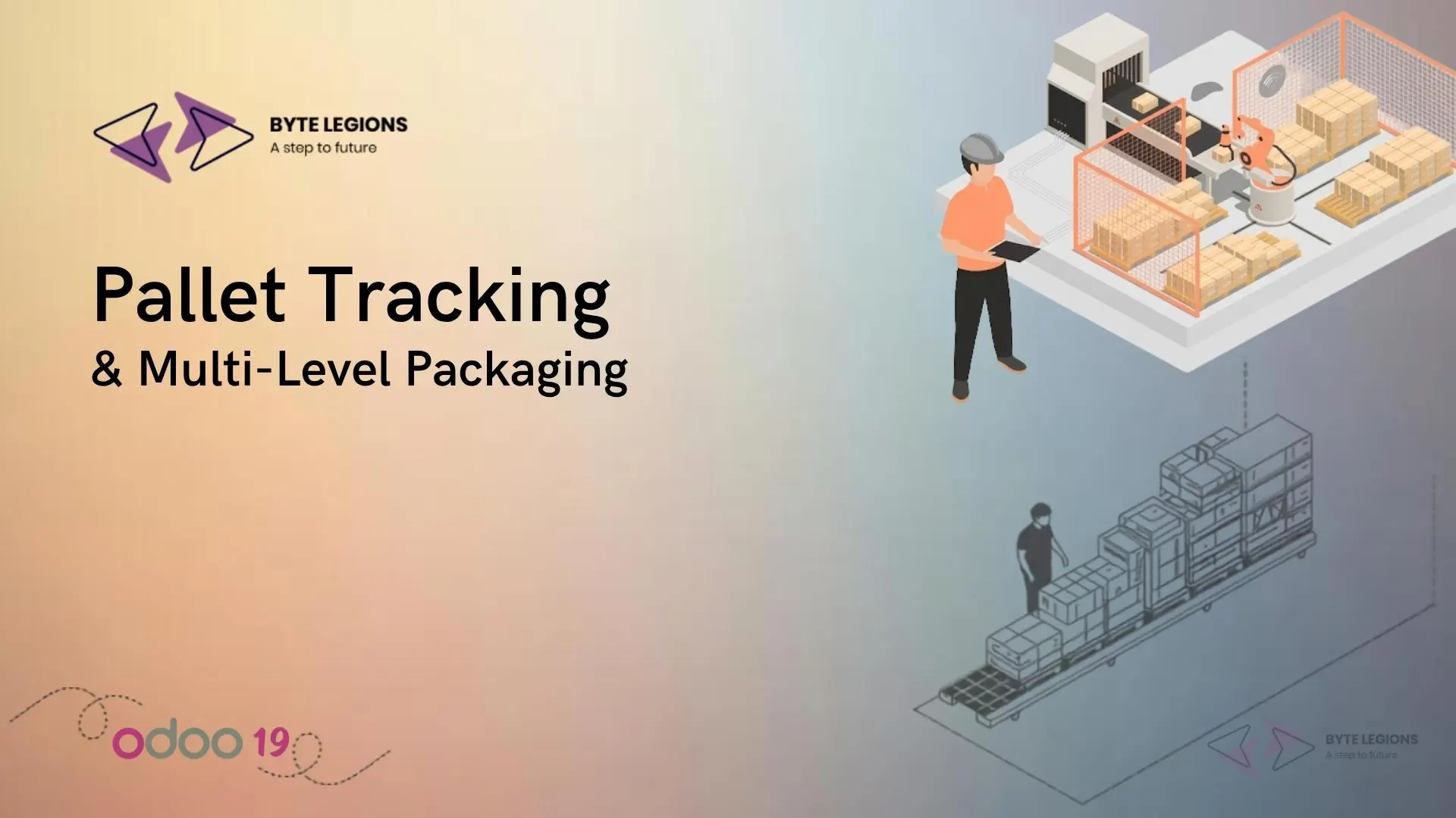 A warehouse pallet tracking and multi-level packaging setup in Odoo 19 showing nested package hierarchy, odoo customization services.