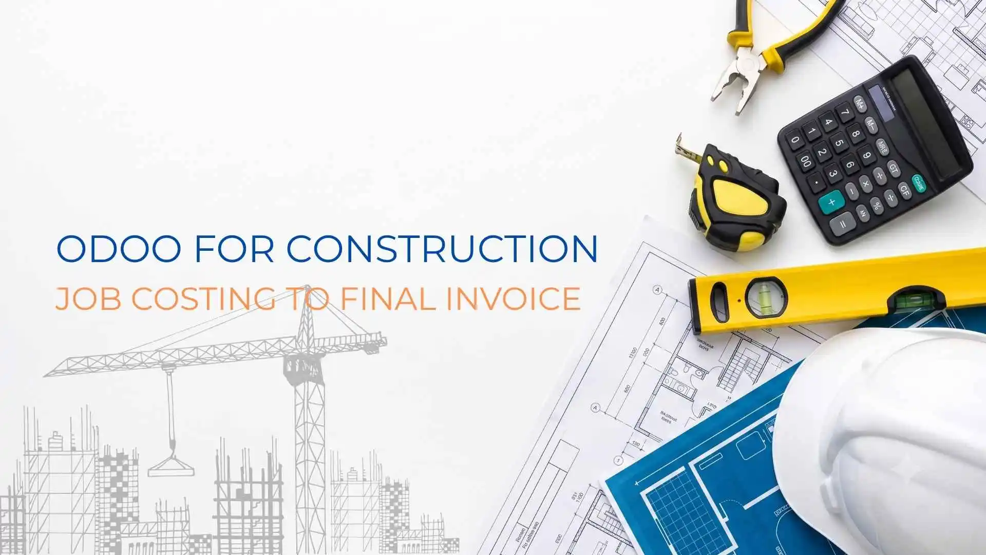Odoo for construction workflow covering job costing, project tracking, materials, labour, and final invoicing