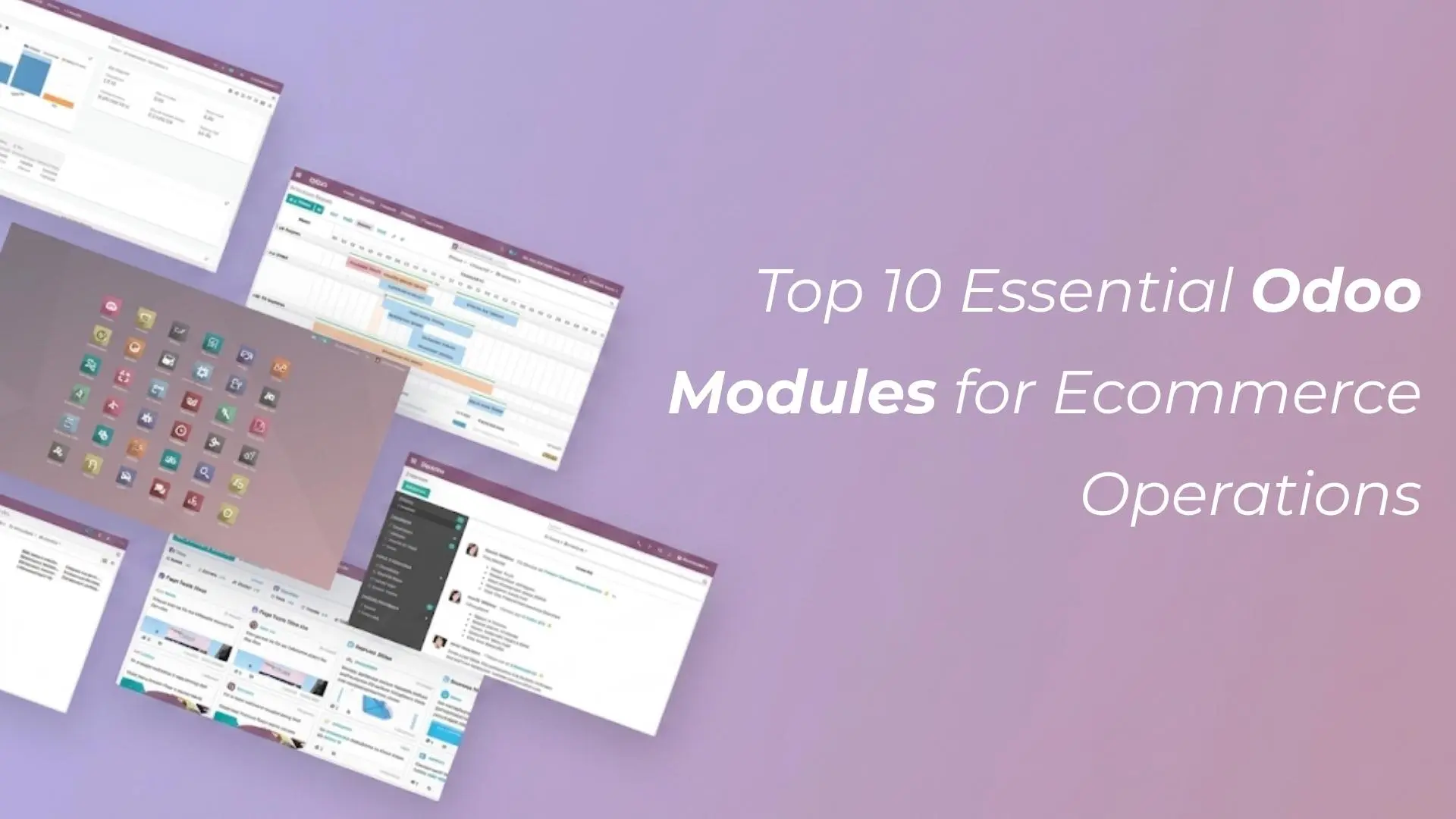 A visual breakdown of the top ten Odoo modules powering ecommerce operations, from storefront to fulfilment: odoo customization services.